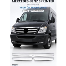 Trobus Mercedes-Benz Sprinter 2006-2014 Uyumlu Krom Ön Panjur Çıtası 4 Parça Paslanmaz Çelik