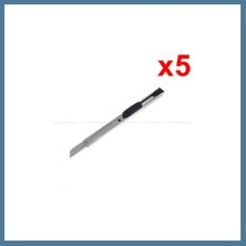 Bezos Metal Dar Maket Bıçağı Ince Falçata 9mm 5 Adet Btkfz
