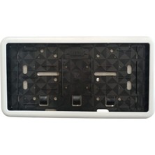 MiraLive Çerçeveli Dikdörtgen  Plakalık Plaka Altlığı Beyaz 32X17CM 1 Adet