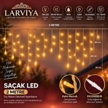 Larviya 2 Metre 144 Ledli Saçak LED 80X60X40CM Gün Işığı (Sabit)