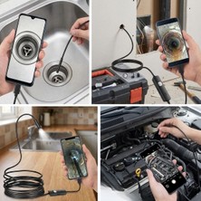 MiraLive 5 Metre Android Telefon Uyumlu 6 LED Işıklı Su Geçirmez Endoskop / Boroskop Yılan Kamera Hd (4887)