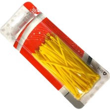 Odea Tek-Iş Sarı Plastik Kablo Bağı Seti | 100MM x 2.5mm | 100 Adet | Dayanıklı Cırt Kelepçe | Kablo Düzenleyici ve Sabitleyici