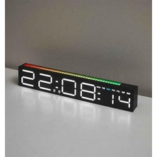 Odea Techtic Geniş Ekran Dijital Masa Saati – Ses Ritim Sensörlü Rgb Işık | Tarih & Alarm Özellikli Modern LED Saat