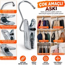 Belirtilmemiş 1 Adet Çelik Askı Paslanmaz Maşalı Kancalı Pantalon Elbise Şapka Askısı