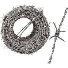 Galvanizli Çelik Dikenli Tel Güvenlik Çiti | 2,3 mm Tel, 4 Uçlu 15 mm Dikenli | Hayvancılık Bariyeri Korozyona Dayanıklı | Arka Bahçeler, Otlaklar Için Ideal