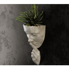Odea Housetredn Minimalist Duvar Dekoru Dekoratif Sukulent ve Çiçeklik, Modern Duvar Dekoru, Antrasit/beyaz (Opsiyonel Renk), Askılı Estetik Saksı Woman Wall Flower Pot 2 (Kahverengi)