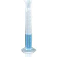 Odea Laboratuvar Mezür Silindir, Plastik, Şeffaf, Kabartma Skalali, 250ML, Altıgen Taban, Dereceli Ölçüm Kabı