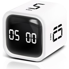 Odea Gt-1 Pomodoro Zamanlayıcı Küp, Flip Timer, Öğrenci Kronometresi & Ders Çalışma Saati, 5/10/30/60 Dk + Özel Geri Sayım, Usb-C Şarjlı, Sessiz/titreşimli Alarm, Mutfak/ofis - Beyaz