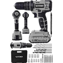 Odea 58 V 5 Ah Darbeli Lityum Çift Akülü Sjs Metal Şanzıman Şarjlı Vidalama Matkap 24 Pcs Set - ST0518R215400344