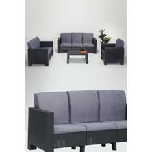 Odea Datça 3+2+1+S Gri Minderli Bahçe&balkon Oturma Grubu 6 Kişilik - Antrasit