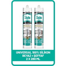 Odea Sista Universal Silikon, Beyaz + Şeffaf, 2 x 280 ml