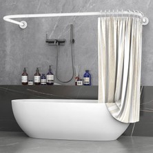 Odea Duş Perdesi Çubuğu U Şeklinde, 75X(150-190) X75CM, Beyaz