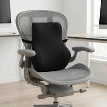 Odea Pro Sırt Yastığı | Hedefli Bel Desteği | Delikli Bellek Köpüğü | Premium Yıkanabilir Naylon Kılıf | Ayarlanabilir Elastik Kayış | Sırt Ağrısı Giderici | Ofis Araba Ev Koltuğu | Siyah