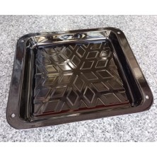 Odea 39X34CM Emaye Fırın Tepsisi Siyah Iç Dış Yüzeyi Sağlıklı Kaliteli Çinko Dikdörtgen Börek Tepsisi N40