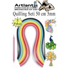 Odea Quilling Seti 5 mm Ince 5 Paket Quling Kağıt Katlama Kıvırma Sanatı Telkari Kuiling Karışık Renkli