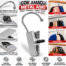 Belirtilmemiş 1 Adet Kare Gümüş Çelik Askı Paslanmaz Maşalı Kancalı Pantalon Elbise Şapka Askısı