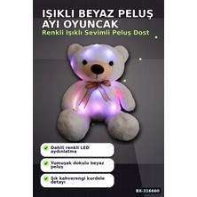 MiraLive Işıklı Ayı Peluş Oyuncak 70 cm Beyaz Renk, Sevimli Çocuk Odası Hediyesi BX-316660