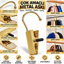 Belirtilmemiş 1 Adet Kare Gold Çelik Askı Paslanmaz Maşalı Kancalı Pantalon Elbise Şapka Askısı
