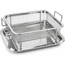 Dies Air Fryer Fırın Tepsi & Sepeti – Kızartma Yağı Süzme Aparatı ve Çıtır Pişirme Seti | 2’li 25*25 cm