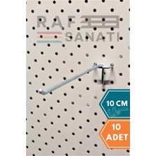 Raf Sanatı Fon Kancası Delikli Pano Kancası 10 cm - Askı Kanca Raf Askısı Aksesuar Tel Askı Raf Kancası (10)