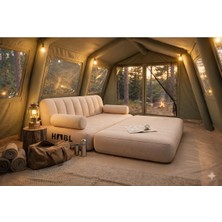HABL Çift Kişilik 2’si 1 Arada Kendi Kendine Şişen Şarjlı Şişme Koltuk ve Yatak 190X150X65CM