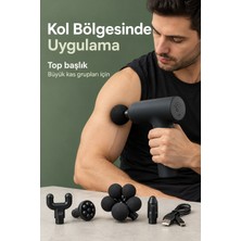 Akıllı Bayi Masaj Tabancası 5 Değiştirilebilir Başlıklı Şarjlı Siyah Masaj Aleti Aby