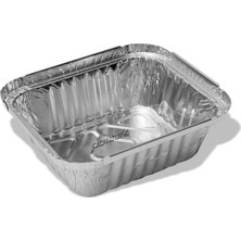 Abnturk 50 Adet Alüminyum Folyo Yemek Kabı 350-500GR Hacim Kap-Kase Yüksek Soğuk+Isıya Dayanan Fırına Uygun, 350-50-ABN110524