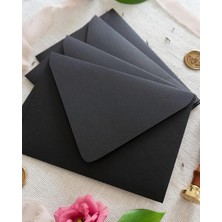 Siyah Zarf Davetiye Zarfı 13X18 cm 50 Adet