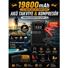 Kılıforyum 19800 Mah Akü Takviye ve Dijital Hava Kompresörü 4’ü 1 Arada Araç Acil Yardım Cihazı