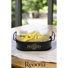 Lumindra Patato Mini Oval Patates & Cips Sunumluk 21 cm 1 Adet Siyah
