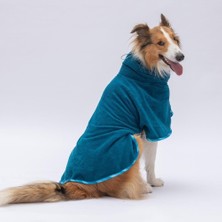 Pawstar Mavi Bogota Orta-Büyük Irk Su Emici Köpek Bornozu (M)