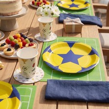Naturware Play Sarı Lacivert Kağıt Tabak 22 cm 12'li Paket