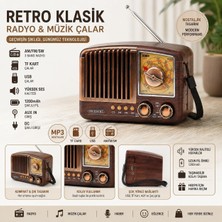 Tastech NS-3381BT Nostaljik Radyo, Bluetooth Hoparlör, Usb/tf Kart, Fm Radyo, Kahverengi
