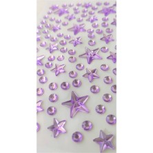 Karinabest 3D Shining Purple Stars Gem Taş Sticker Çıkartma Etiket