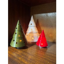 Ozka Concept 3 Boyutlu Çam Ağacı Tealight Mumluk Seti Yılbaşı Dekoratif Mum Tutucu