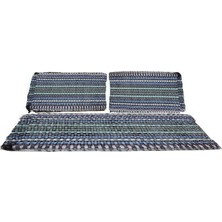 Z Tech Serme Oto Koltuk Kılıfı Minderi, 3 Parça Set, Kilim Dokuma, Mavi-Karışık