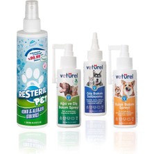 Resteril Kedi Kumu Koku Giderici Köpek Idrar Çiş Kokusu Parfümsüz Pet Dezenfektan Sprey 200ML Veturel Kedi Köpek Ağız Bakım Göz Kulak Temizleme Solüsy