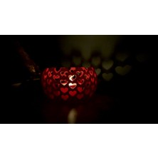 Ozka Concept Kalp Işık Yansımalı Tealight Mumluk Romantik Dekoratif Mum Tutucu