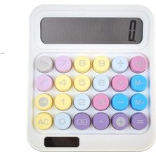 Runzon RZ-835 Max Solar & Pilli Hesap Makinesi, Renkli Butonlu, Beyaz