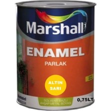 Marshall Enamel Parlak Sentetik Yağlı Boya 0,75 Lt Altın Sarı