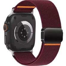 Ozka Concept Apple Watch Ultra 49MM Nylon Manyetik Kordon - Bordo