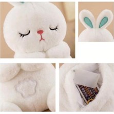 Gy Atelier Nefes Alan Işıklı Müzikli Uyku Arkadaşı Tavşan, 30 Cm, Beyaz, Unisex