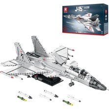Reobrix J-15 Yetişkinler Için Savaş Uçağı Yapı Taşı Seti, Askeri Uçan Köpekbalığı Yapı Taşı Uçak Oyuncağı 33023, Technic Askeri Uçak Koleksiyon Seti