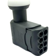 Derwell Next YE-808 Sekiz Çıkışlı Sekizli Octo Lnb - 4K ve Hd Uyumlu Üniversal Tüm Uydularla Uyumludur Siyah