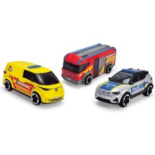 Dickie Toys, 203712028038, Sos Kurtarma Takımı, Serbest Tekerlekli, 3’lü Araç Seti, 1:36, 15,5 cm