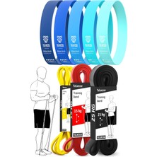 Mega Setler Direnç Bantları + Pilates Bandı Direnç Bandı Barfiks Lastiği Loop Power Band