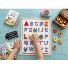 Organik Bazlı Renkli Alfabe Seti Oyuncağı - Eğitici Aktivite Seti - Montessori Okul Öncesi Öğretici Çocuk Ince Motor Gelişimi Çok Renkli