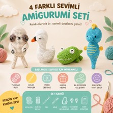 4 Farklı Sevimli Amigurumi Seti - Kendin Yap Örgü Başlangıç Seti