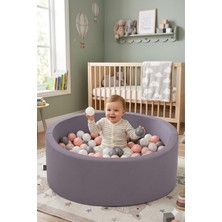 Tr Bubble Pops Gri Sünger Top Havuzu, 150 Top, Gri/pembe/beyaz
