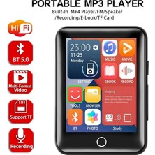 Tastech Dokunmatik Ekranlı Bluetooth Mp3 Mp4 Player, 4gb Hafızalı, Dahili Hoparlör, Fm Radyo, Kayıt, E-Kitap, Siyah